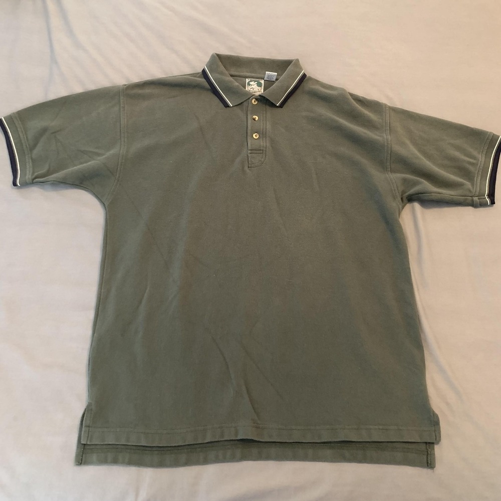 McIntosh & Seymour Polo‎ Shirt Mens Large Green Soccer Rugby Cotton Short Sleeve
